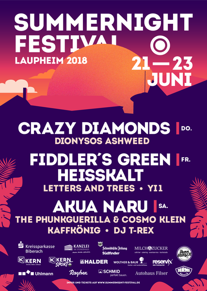 Party Flyer: Summernight-Festival Laupheim mit CRAZY DIAMONDS  am 21.06.2018 in Laupheim